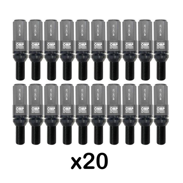 Kit de tornillos OMP OMPS09971202 28 mm Plata M12 x 1,25