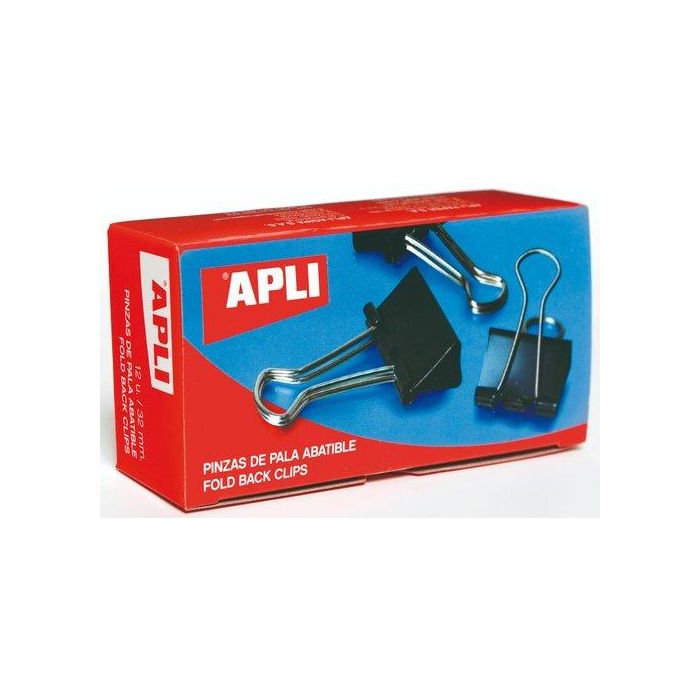Apli Pinzas Abatibles 25 mm - Pack de 12 Unidades