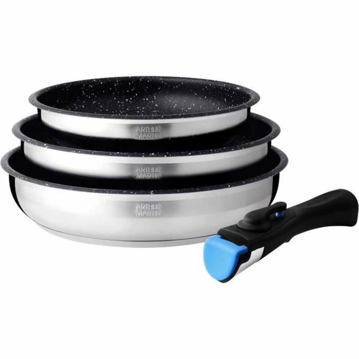 Arthur Martin AM2196 Juego de 3 sartenes 20-24-26 cm Acero inoxidable Mango extraíble para Inducción y todo tipo de fuegos 0 Arthur Martin AM2196 Juego de 3 sartenes 20-24-26 cm Acero inoxidable Mango extraíble para Inducción y todo tipo de fuegos 0