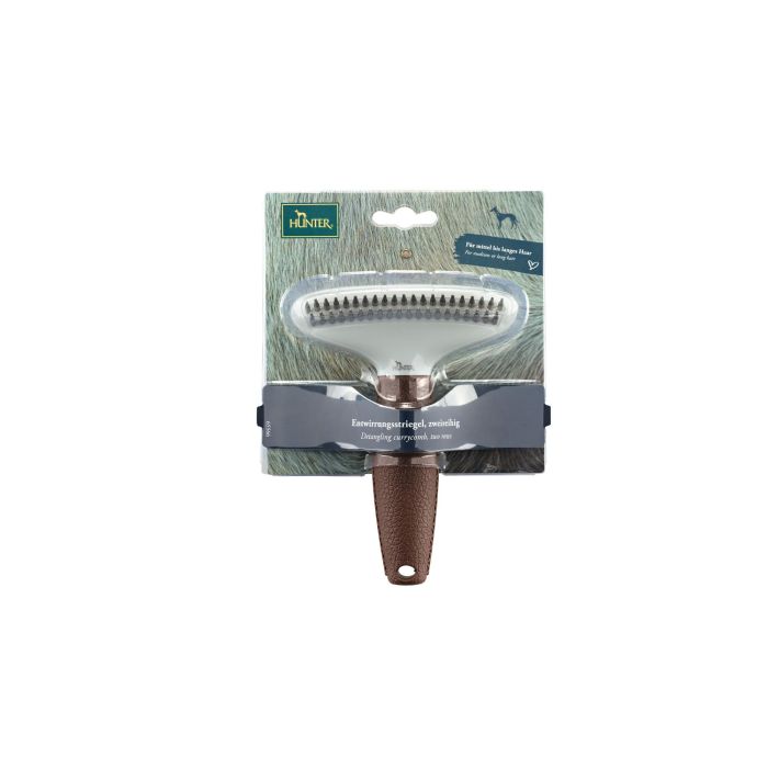 Hunter Peine de Curry Antienredos para Perros de Pelo Largo y Denso con Doble Fila de Púas de Acero Inoxidable - Elimina Pelo Muerto 0 Hunter Peine de Curry Antienredos para Perros de Pelo Largo y Denso con Doble Fila de Púas de Acero Inoxidable - Elimina Pelo Muerto 0