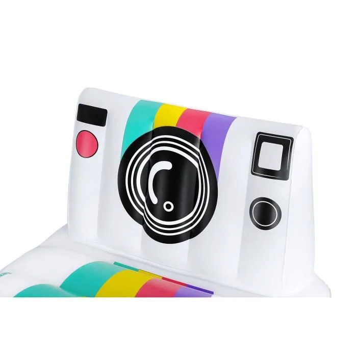 Bestway BES6941607333259 - Colchón Inflable para Piscina Polaroid, para 1 Adulto (90 kg), Blanco y Multicolor