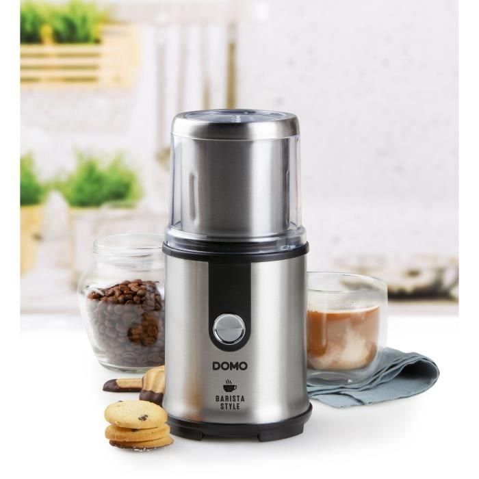 Molinillo de café eléctrico - DOMO - DO723K - 300 W - Capacidad: 110 g - Mecanismo de molienda con muelas 5 Molinillo de café eléctrico - DOMO - DO723K - 300 W - Capacidad: 110 g - Mecanismo de molienda con muelas 5
