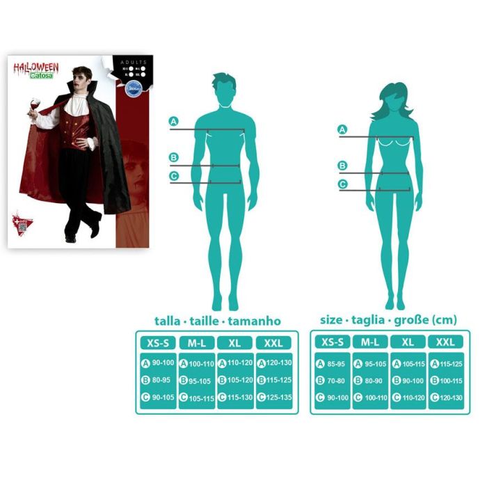 Disfraz Vampiro Hombre Adulto Capa Larga XL 3 Disfraz Vampiro Hombre Adulto Capa Larga XL 3