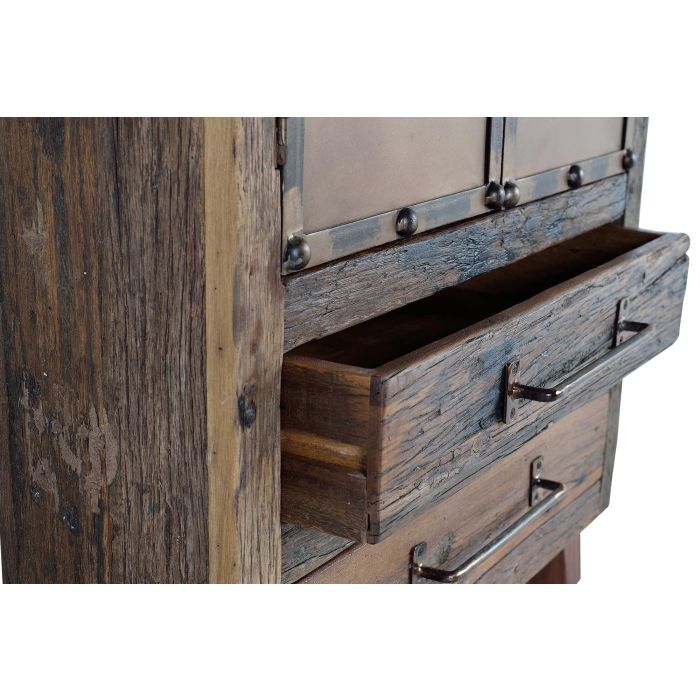 Giner y Colomer Aparador Madera Reciclada 120x75x40 cm Metal Oxidado