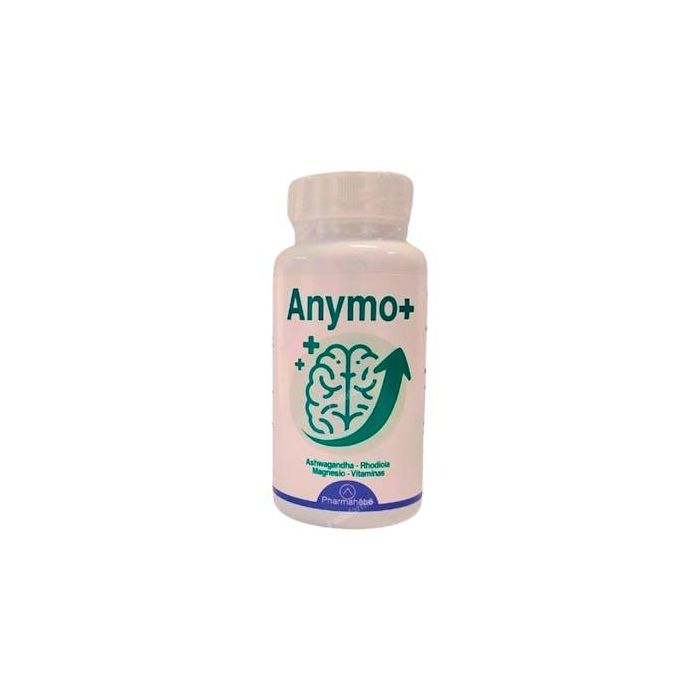 PHARMAHEBE Anymo+ Complemento Alimenticio para Estrés y Sistema Nervioso, Vegano, sin Gluten, 60 Cápsulas