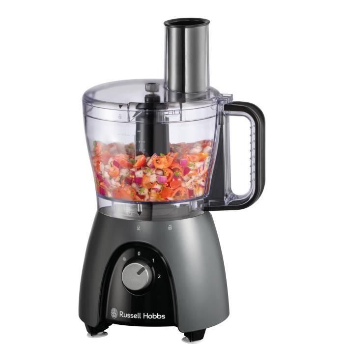 Procesador de alimentos - RUSSEL HOBBS - Desire Matte Charcoal - 600 W - 2 velocidades + pulso - Negro