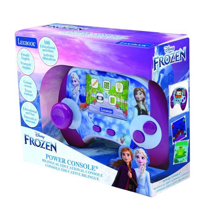 Lexibook JCG100DPi1 Consola educativa bilingüe francés/inglés con pantalla LCD de 2,8 pulgadas temática Frozen, Morada 4