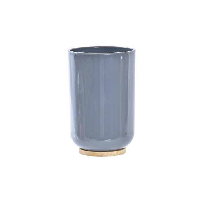 DKD Home Decor Set de 2 Accesorios Decorativos de Baño Moderno en Ps y Bambú, Colores Naranja, Gris y Natural, 7x7x16 cm 1 DKD Home Decor Set de 2 Accesorios Decorativos de Baño Moderno en Ps y Bambú, Colores Naranja, Gris y Natural, 7x7x16 cm 1