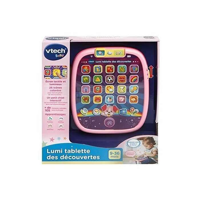 VTECH BABY - Tableta para niños - Lumi Pink Discovery Tablet - Tableta para niños 2 VTECH BABY - Tableta para niños - Lumi Pink Discovery Tablet - Tableta para niños 2