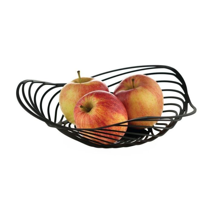 Alessi ACO02 B TRINITY Cesto de Acero y Resina Negro 26cm 2