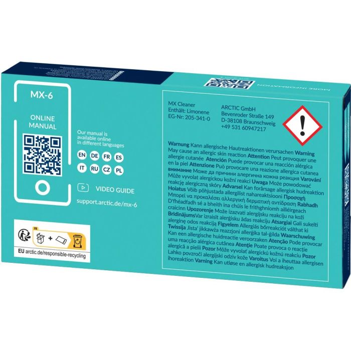 K Arctic MX-6 - Wärmeleitpaste - 4 g - Grau + 6x Cleaner 2