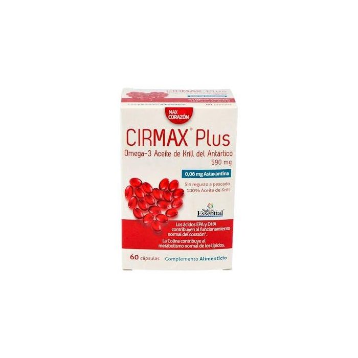 NATURE ESSENTIAL Cirmax Krill Oil 590 mg 60 perlas - Suplemento para apoyo cardiovascular EPA, DHA y Colina