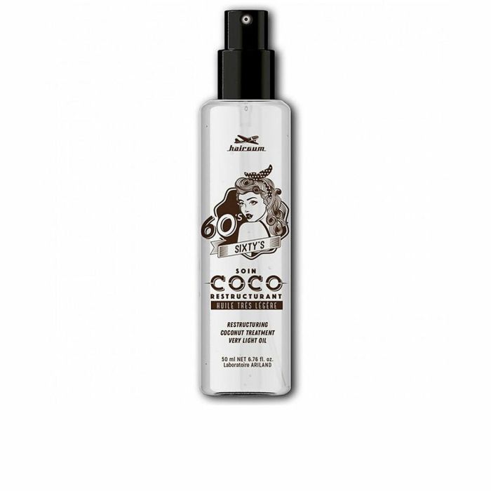 Hairgum SIXTY'S Recovery Coconut Oil Spray. Tratamiento Capilar Hidratante y Reparador No Graso para Cabello Dañado y Teñido 50ml