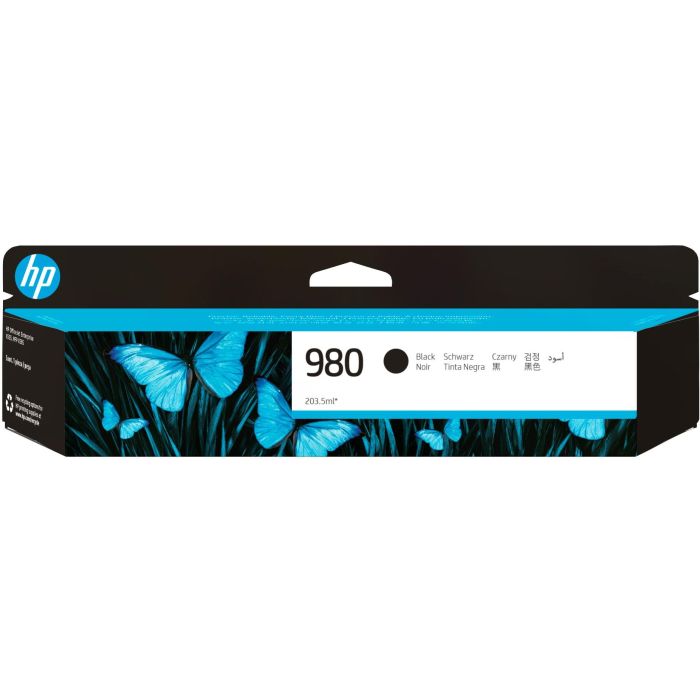 HP 980A D8J10A Cartucho de Tinta Original Negro, Rendimiento Estándar 10.000 Páginas para Officejet Enterprise
