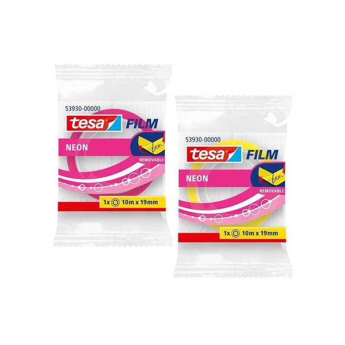 Cinta Tesafilm Neon Surtido Rollo 10X19