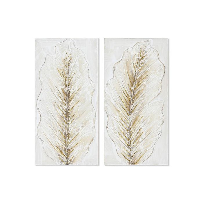 Cuadro Romantico DKD Home Decor Blanco Dorado 2.5 x 60 x 30 cm (2 Unidades)