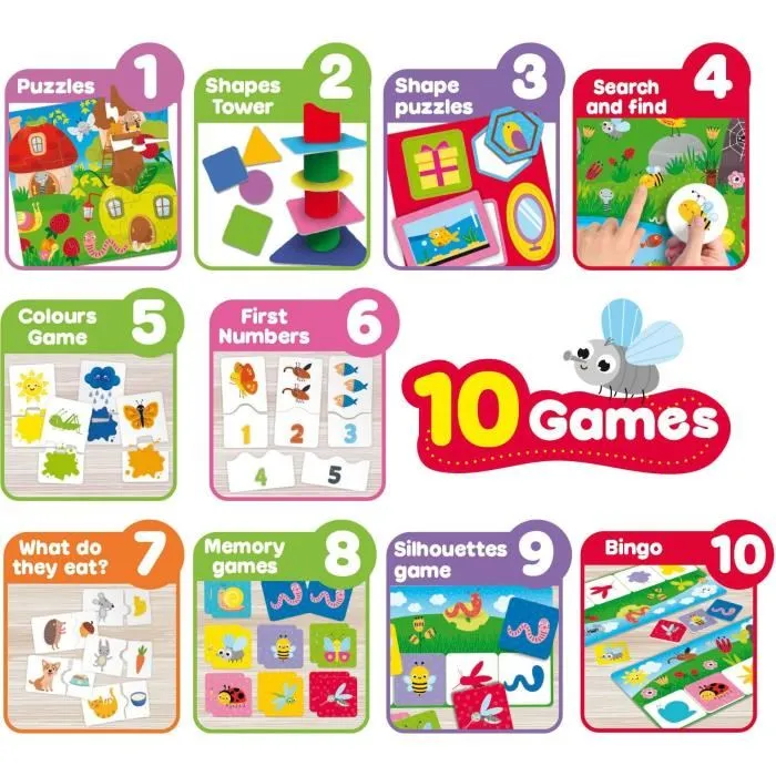 Lisciani Giochi 80243 Colección de 10 Juegos Educativos Carotina Baby Juegos Autocorrectivos 1