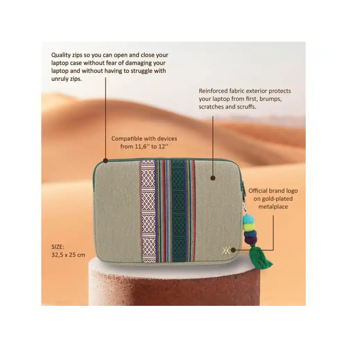 Funda para portátil Vam Vam Casablanca 12 pulgadas, protección acolchada y diseño artístico 2