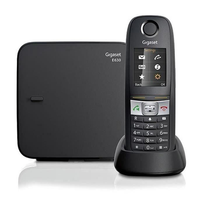 Teléfono fijo Gigaset E630 negro - Resistente a golpes, agua y polvo - Manos libres - Identificador de llamadas 1