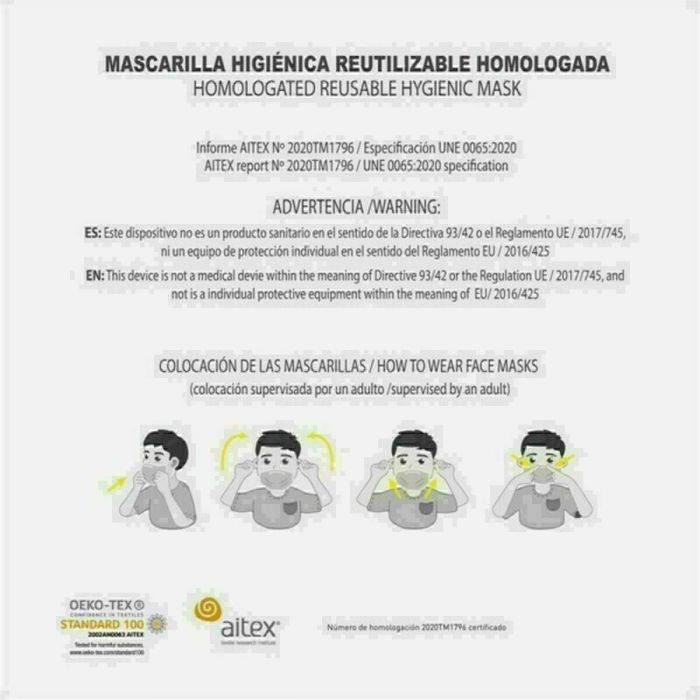 Mascarilla Higiénica de Tela Reutilizable DC Super Hero Girls Infantil Negro 2 Mascarilla Higiénica de Tela Reutilizable DC Super Hero Girls Infantil Negro 2