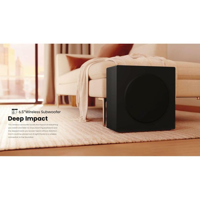 Hisense HIS1727479811163 Barra de sonido con Subwoofer inalámbrico, Bluetooth, 3.1 canales, Máx. 480 W 49
