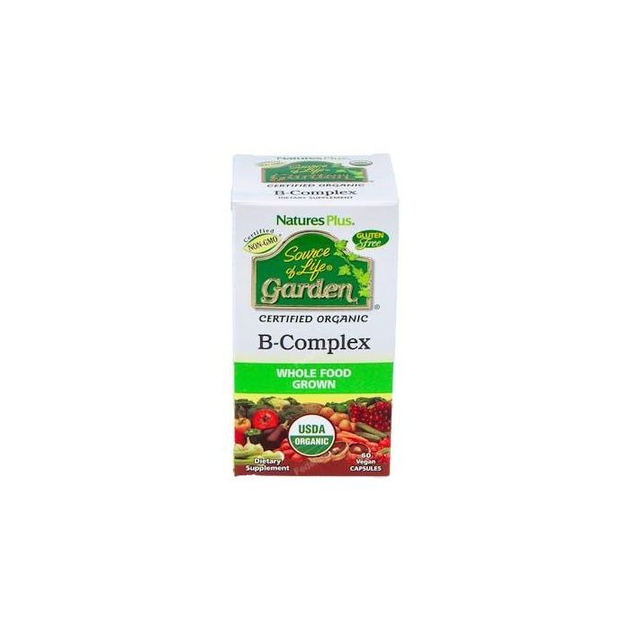NATURES PLUS Source Of Life B Complex con Metilcobalamina 60 Cápsulas Multivitamínico Vegano