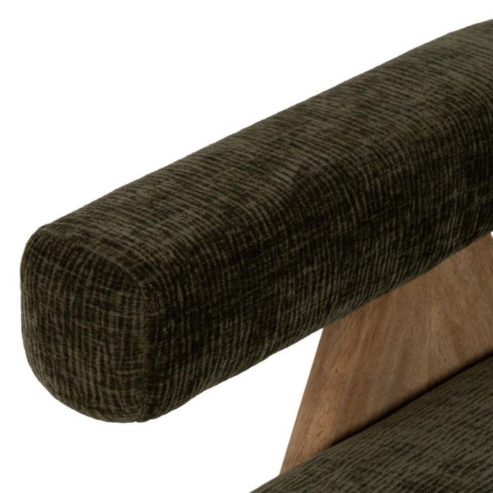 Sillón Verde Tejido-Madera Salón 74 X 76 X 85 cm