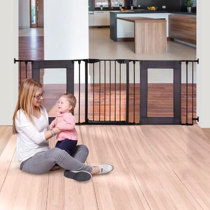 Dreambaby Barrera de Seguridad Denver 3 Paneles 85.5-200 x 74 cm Bidireccional Negra 4