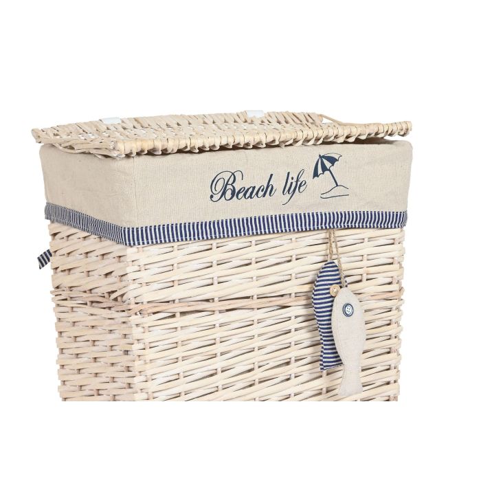 Cesta Mediterraneo DKD Home Decor Beige Azul 35 x 56 x 47 cm Set de 5 1