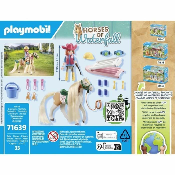Playmobil Ellie Con Caballo - Set de Aventuras con Accesorios para el Pelo y Plancha de Ondas 1
