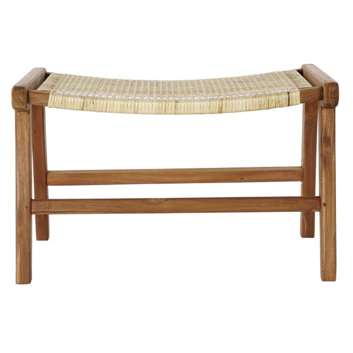 DKD Home Decor Descalzadora Balines Natural Teca y Ratan Marron Claro 65 x 47 x 40 cm 3