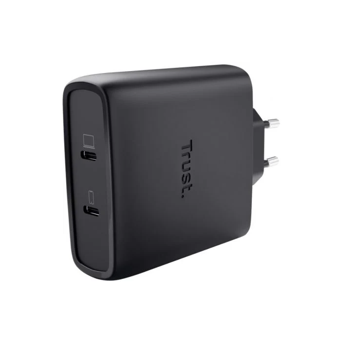 Trust Cargador Pared GaN Maxo 25527 100W con 2 Puertos USB Tipo-C y Cable Incluido 1 Trust Cargador Pared GaN Maxo 25527 100W con 2 Puertos USB Tipo-C y Cable Incluido 1