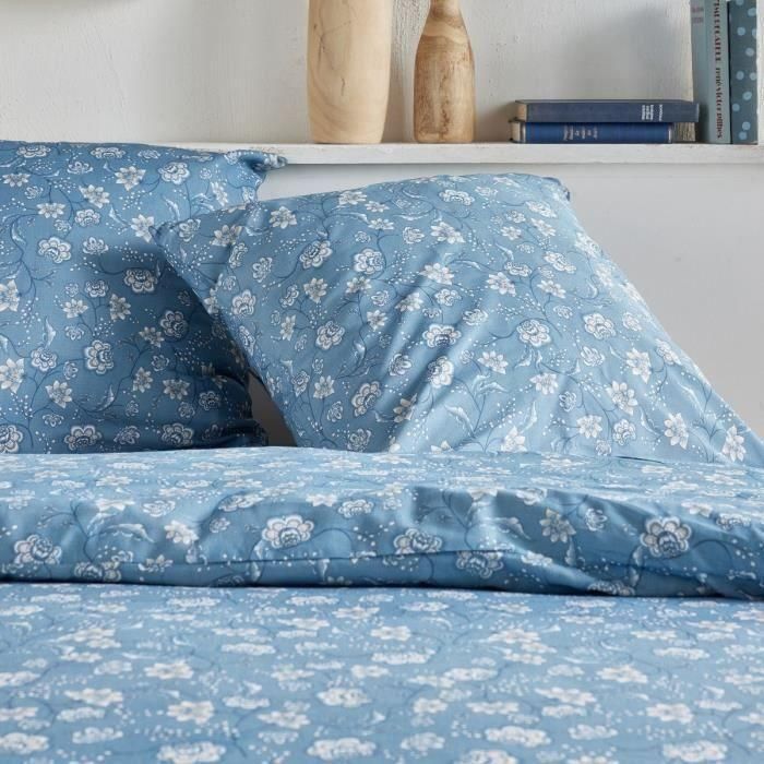 Juego de cama - TODAY Crazy - Estampado floral - 2 personas - 220 x 240 cm - Azul 1