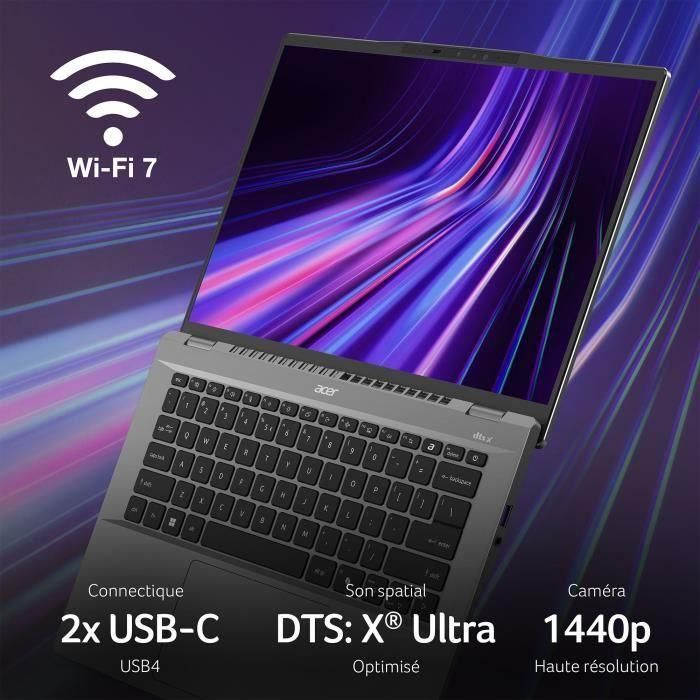 Portátil ACER Swift SFG14-01-X817 - COPILOTO + PC - Win 11 - 14.5'' WUXGA - Qualcomm Snapdragon X Plus X1P-42-100 8C - RAM 16GB - SSD de 512GB 4 Portátil ACER Swift SFG14-01-X817 - COPILOTO + PC - Win 11 - 14.5'' WUXGA - Qualcomm Snapdragon X Plus X1P-42-100 8C - RAM 16GB - SSD de 512GB 4