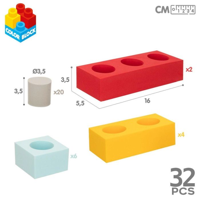 Bloques de Construcción Color Block 32 Piezas EVA (4 Unidades) 1 Bloques de Construcción Color Block 32 Piezas EVA (4 Unidades) 1