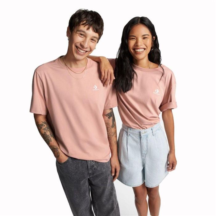 Camiseta de Manga Corta Unisex Converse Classic Fit Left Chest Star Chevron Rosa 1 Camiseta de Manga Corta Unisex Converse Classic Fit Left Chest Star Chevron Rosa 1