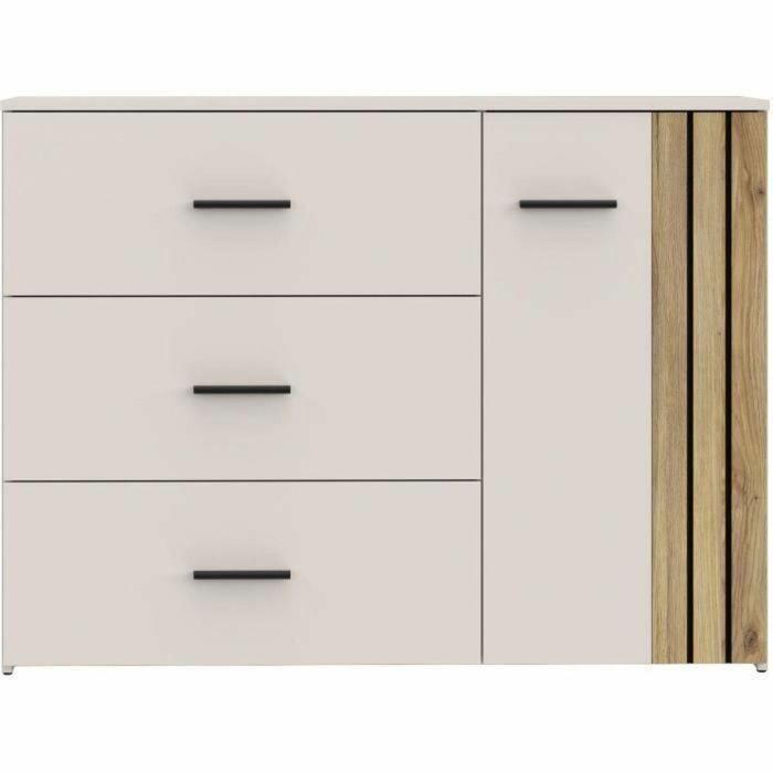 WAIKATO WKTK221RM902 Cómoda con 3 cajones y 1 puerta, Blanca, 119,9 x 41,3 x 89,7 cm 4