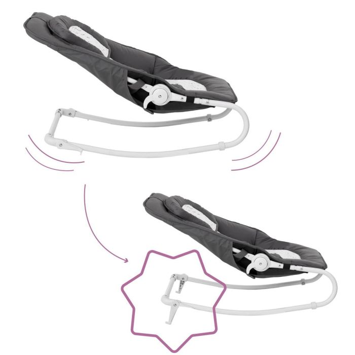 Badabulle Transat Easy Moonlight Tumbona para Bebé desde Nacimiento, 5 Posiciones Ajustables, Plegado Ultraplano y Lavable 5 Badabulle Transat Easy Moonlight Tumbona para Bebé desde Nacimiento, 5 Posiciones Ajustables, Plegado Ultraplano y Lavable 5