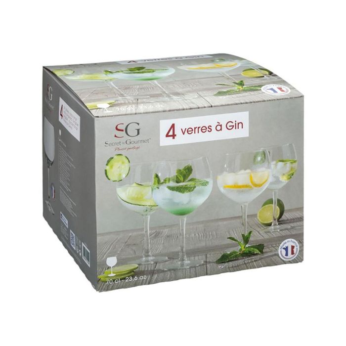 Set 4 unid. copa de ginebra de cristal 70cl 1