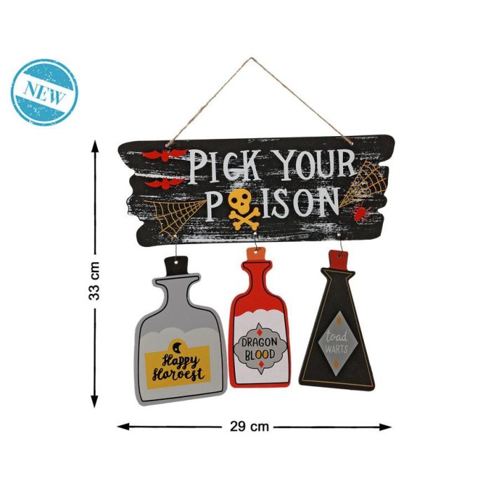 Cartel Colgante Decoración Halloween - Pociones Venenosas para Fiesta Temática Divertida