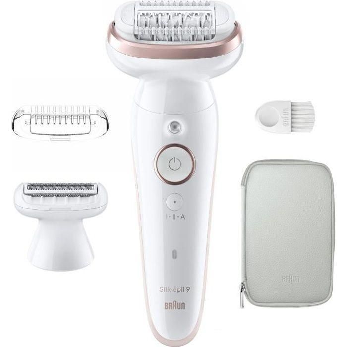 Depiladora eléctrica - BRAUN - Silk-épil 9 - Depilación fácil - Piel suave y duradera - 9-030 - Blanco / Rosa Depiladora eléctrica - BRAUN - Silk-épil 9 - Depilación fácil - Piel suave y duradera - 9-030 - Blanco / Rosa