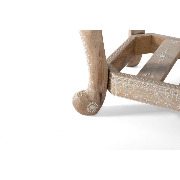 Giner y Colomer Banco de Madera de Mango y Tela Patchwork Multicolor 45x90x38 cm 3