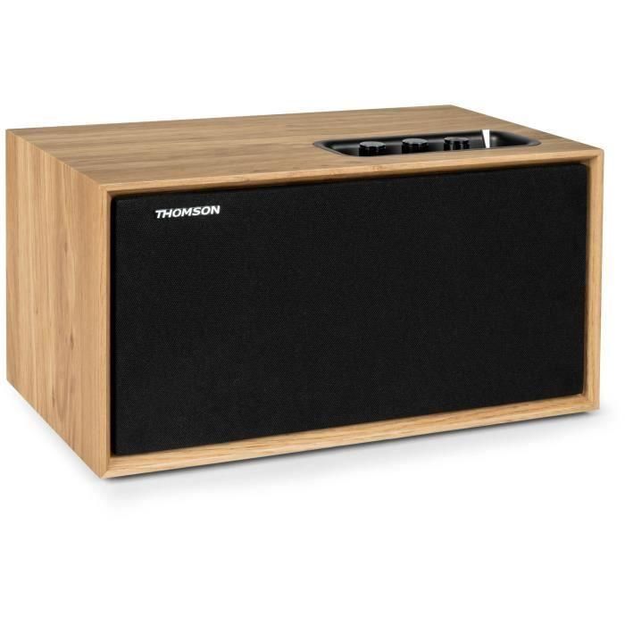 Altavoz residencial de madera - THOMSON - WS502 - Bluetooth 5.0, 100W, RCA, USB, AUX-IN 1 Altavoz residencial de madera - THOMSON - WS502 - Bluetooth 5.0, 100W, RCA, USB, AUX-IN 1