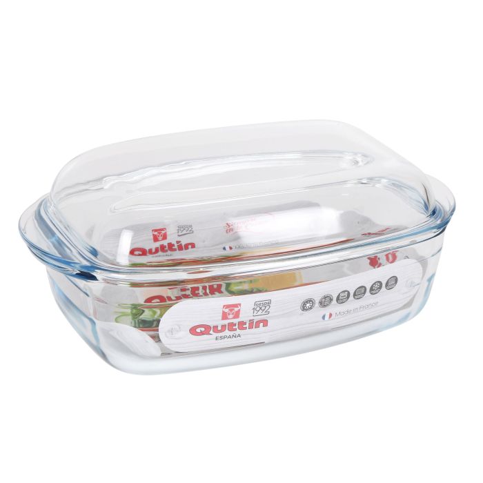 Quttin Cacerola de Vidrio Rectangular con Tapa 3L + 1.5L (3 Unidades) 5
