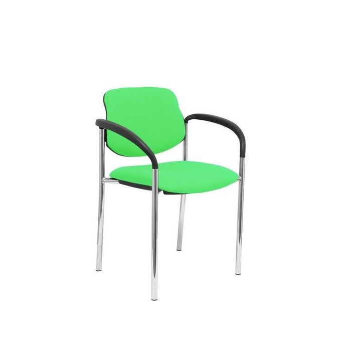 Silla Piqueras Y Crespo Villalgordo Confidente Brazos Fijos Chasis Cromo Asiento Y Respaldo Tapizados Bali Pistacho