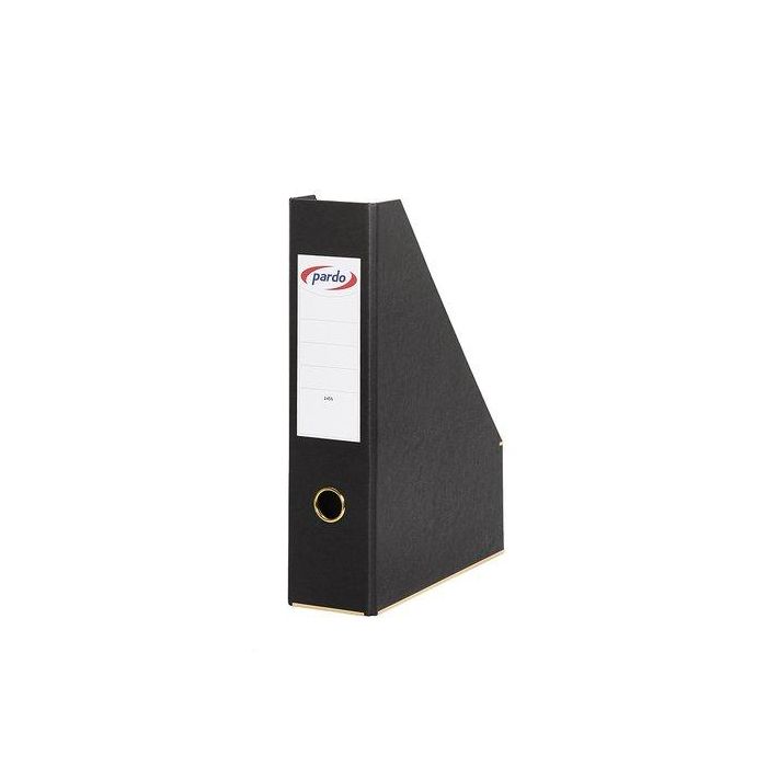 Revistero Carton Pardo Forrado Extra 80Mm Negro