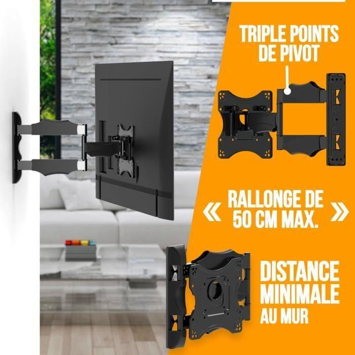 NANOOK Soporte de pared giratorio e inclinable para televisores de 19 a 43 pulgadas - Soporte de pared para televisores LCD, LED, QLED y OLED 2 NANOOK Soporte de pared giratorio e inclinable para televisores de 19 a 43 pulgadas - Soporte de pared para televisores LCD, LED, QLED y OLED 2