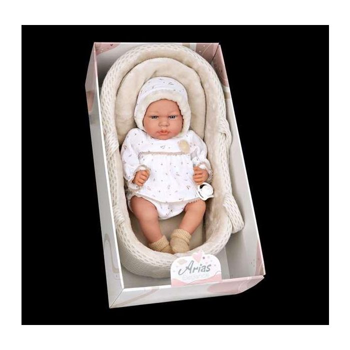 Muñeca elegance 40 cm andie beige c/capazo c/mecanismo lloro try me 8