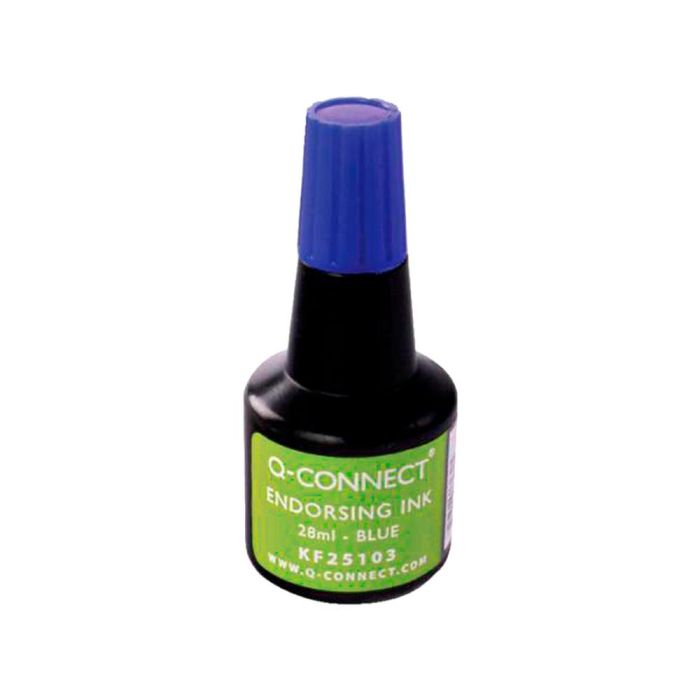 Tinta Tampon Q-Connect Azul Bote 28 mL 3