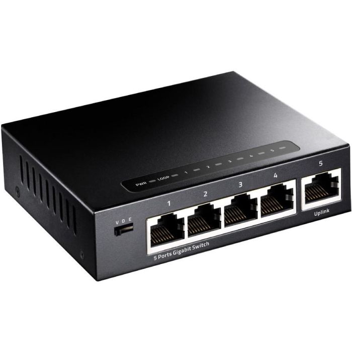 Cudy GS105 Switch Gigabit Ethernet de 5 Puertos RJ-45 (10/100/1000 Mbps) con 10 Gbit/s de Capacidad de Conmutación, Negro 1